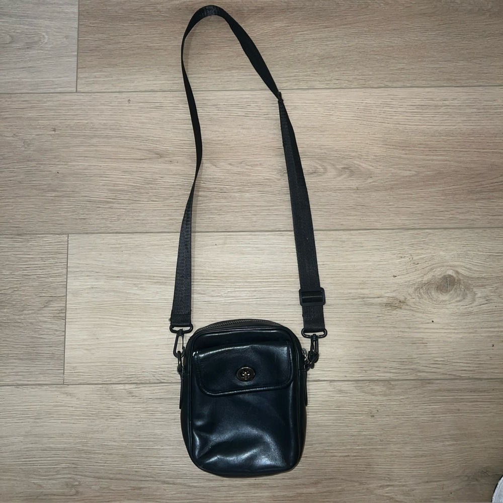 Coach Heritage Black Leather Crossbody Bag